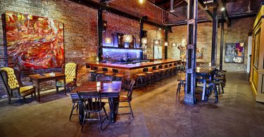 View of the inside of district wine bar