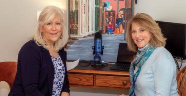 Artist Maureen Scullin and The Laurel’s Pamela Pyms.
