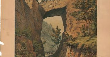The Natural Bridge, Rockbridge County, VA. Sketch by Thomas H. Williamson