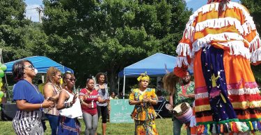 East end valley street heritage festival stiltwalker