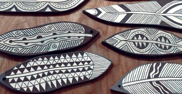 Clay ornaments. Stephanie Peterson Jones, artist