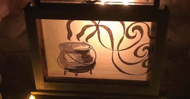 light box with design of cauldron